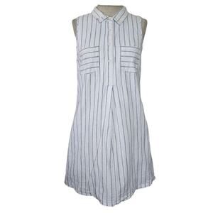 BCBGeneration White Striped Sleeveless Dress Size Small